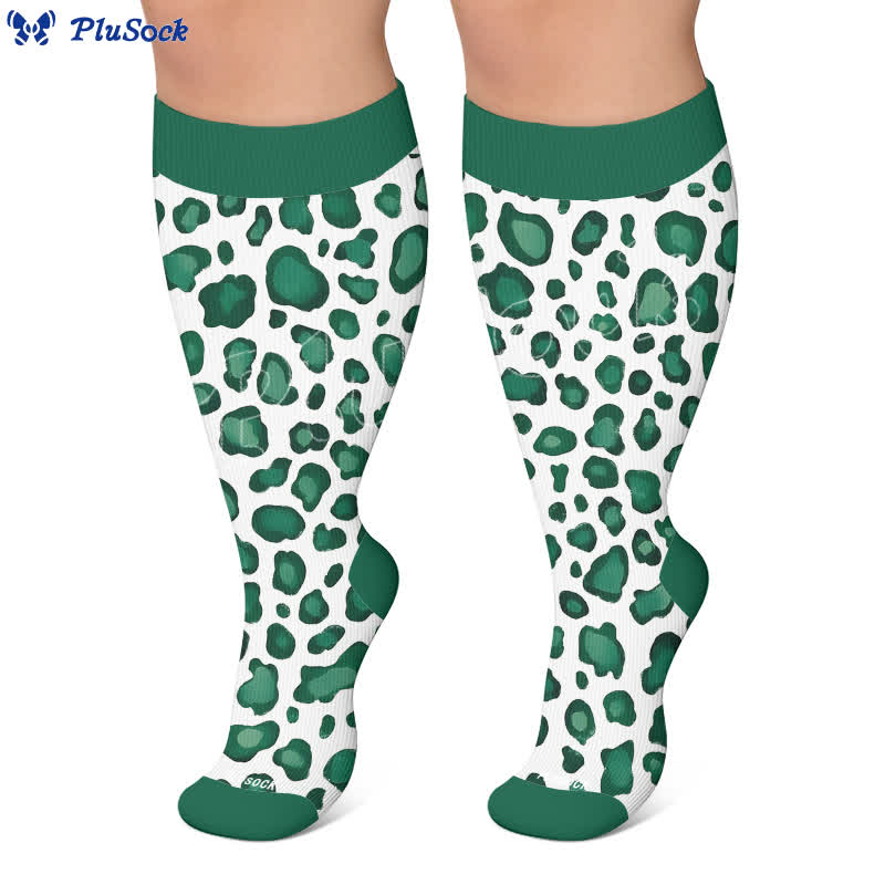 Plusock Plus Size Wild Leopard Compression Socks - image 6