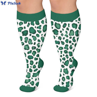 Plusock Plus Size Wild Leopard Compression Socks - image 6