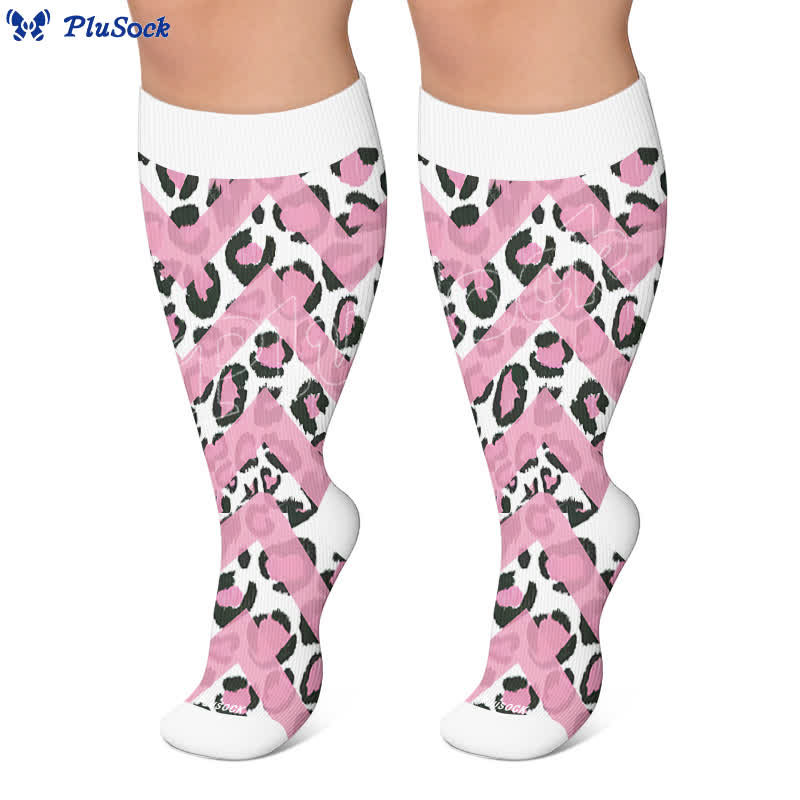 Plusock Plus Size Wild Leopard Compression Socks - image 7