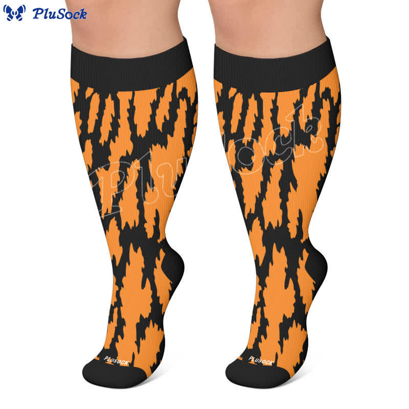 Plusock Plus Size Wild Leopard Compression Socks - image 5