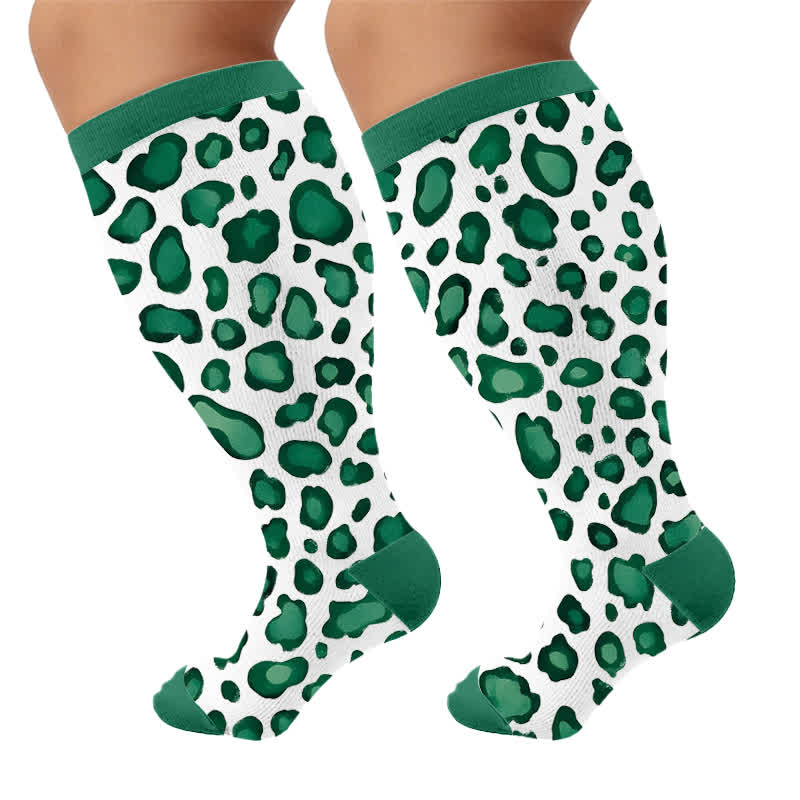 Plusock Plus Size Wild Leopard Compression Socks - image 9