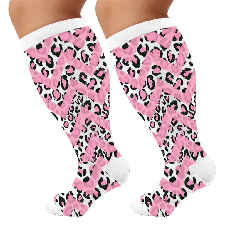 Plusock Plus Size Wild Leopard Compression Socks - image 10