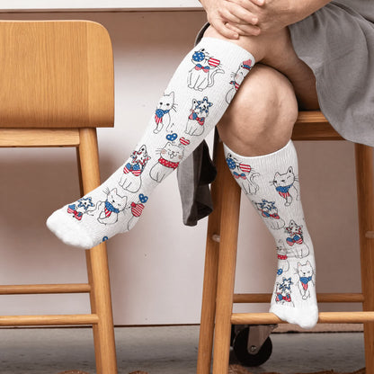 Plusock Plus Size Patriotic Heart Compression Socks - White(1 Pair) - 4XL - image 3