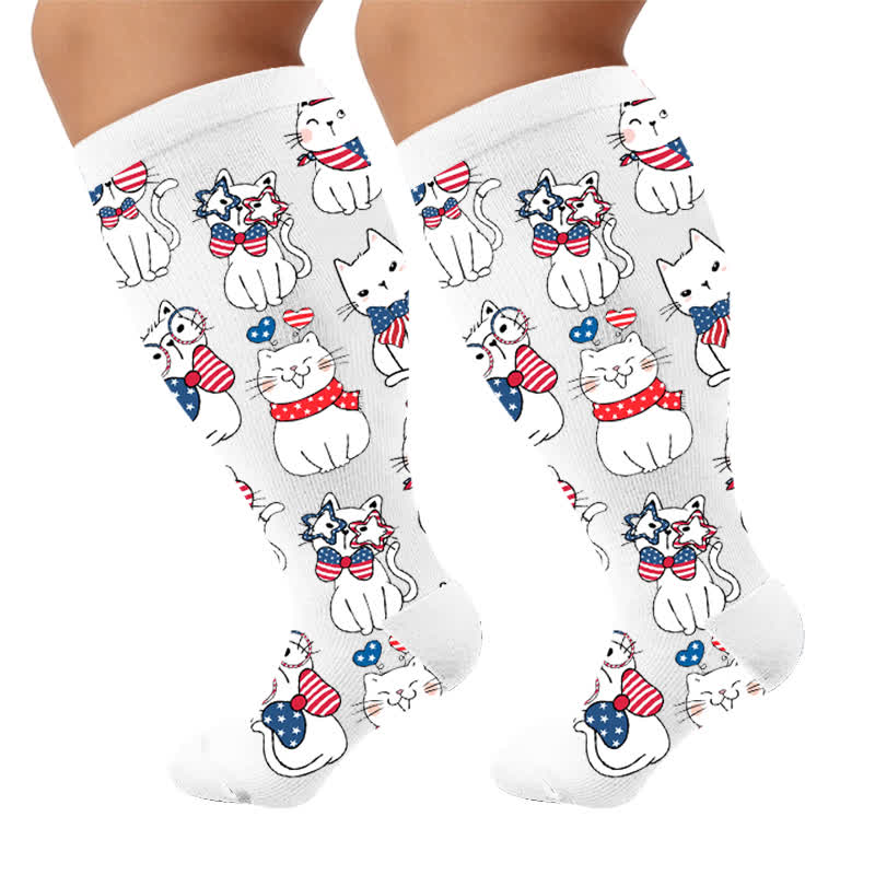 Plusock Plus Size Patriotic Heart Compression Socks - image 10