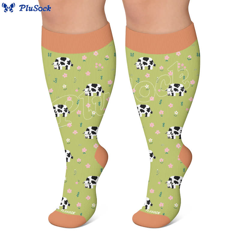 Plusock Plus Size Frog Cow Rabbit Compression Socks - image 5