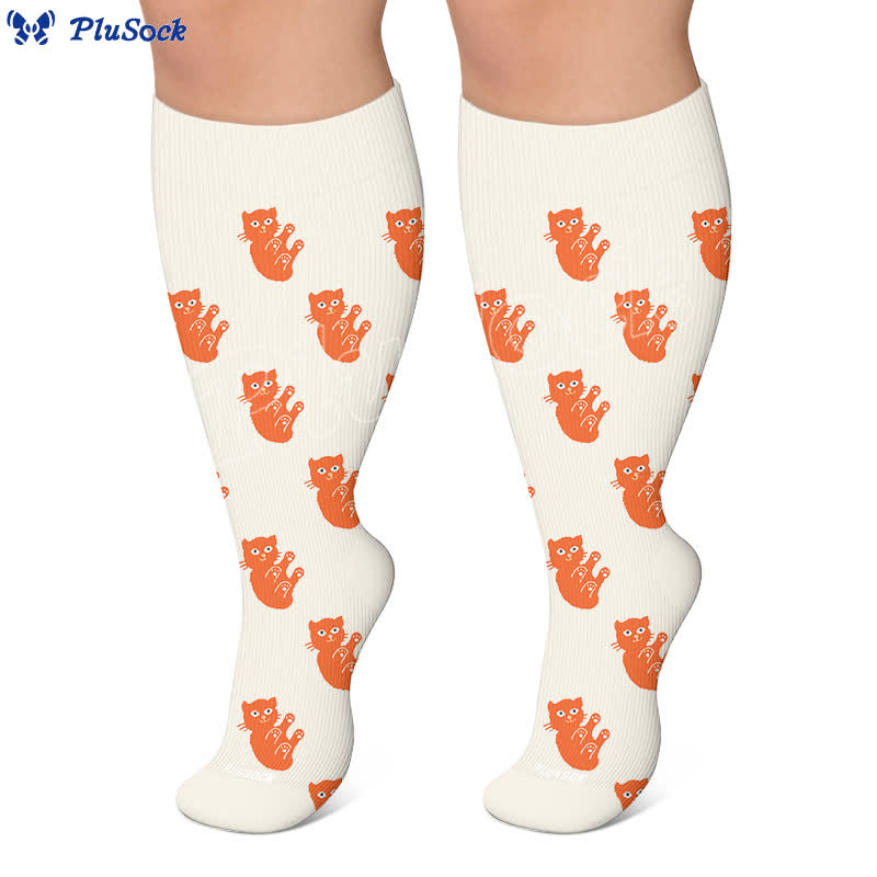 Plusock Plus Size Dalmatian Cat Compression Socks - image 5