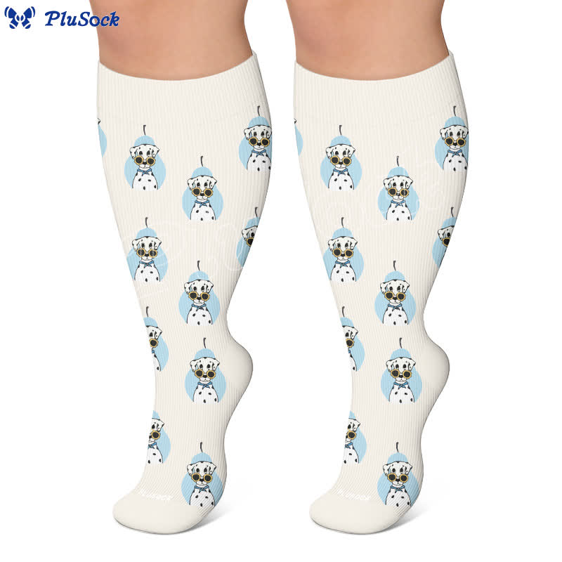 Plusock Plus Size Dalmatian Cat Compression Socks - image 6