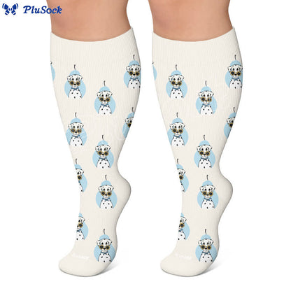 Plusock Plus Size Dalmatian Cat Compression Socks - image 6