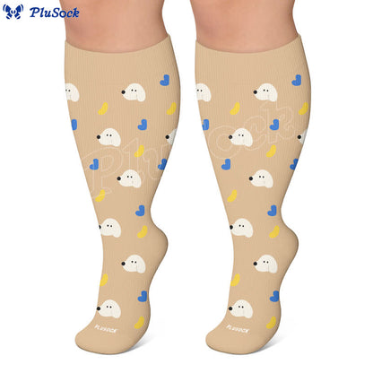 Plusock Plus Size Dalmatian Cat Compression Socks - image 7