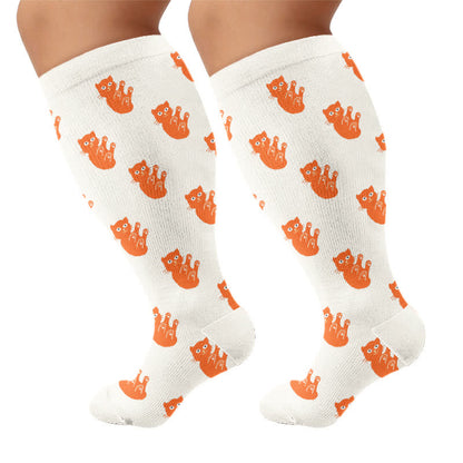 Plusock Plus Size Dalmatian Cat Compression Socks - Cat(1 Pair) - 4XL - image 9