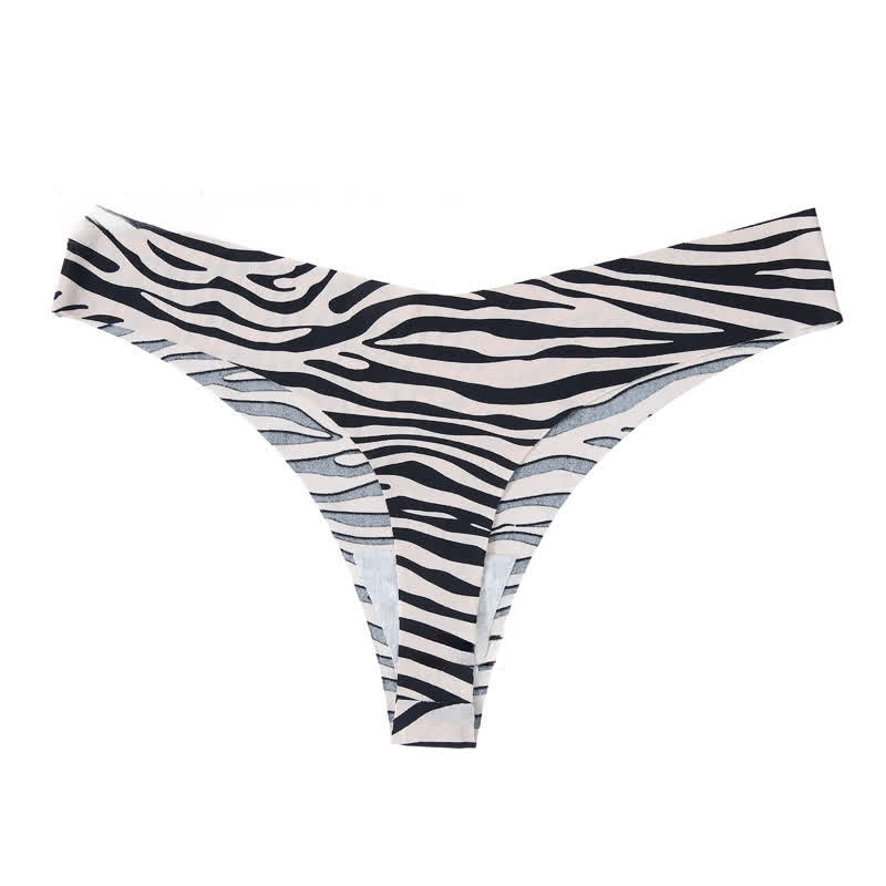 Plusock Wild Zebra V Cut Panties(4 Packs) - White - XL - image 7