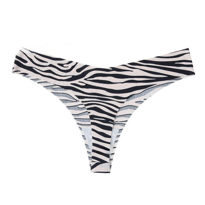 Plusock Wild Zebra V Cut Panties(4 Packs) - White - XL - image 7