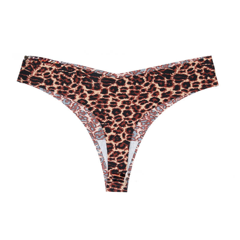 Plusock Wild Zebra V Cut Panties(4 Packs) - Coffee - XL - image 8