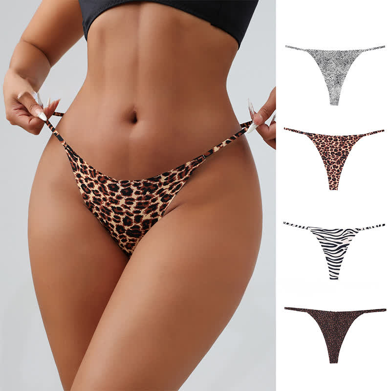 Plusock Wild Zebra V Cut Panties(4 Packs) - Multicolor - XL - image 0