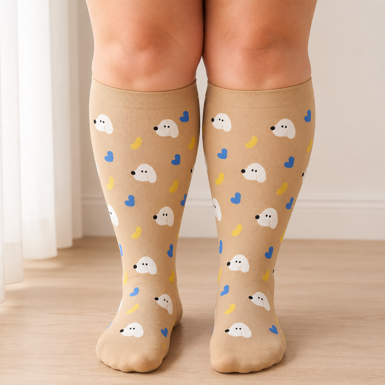 Plusock Plus Size Dalmatian Cat Compression Socks - image 1