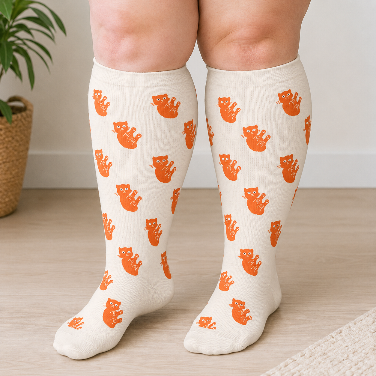 Plusock Plus Size Dalmatian Cat Compression Socks - image 2