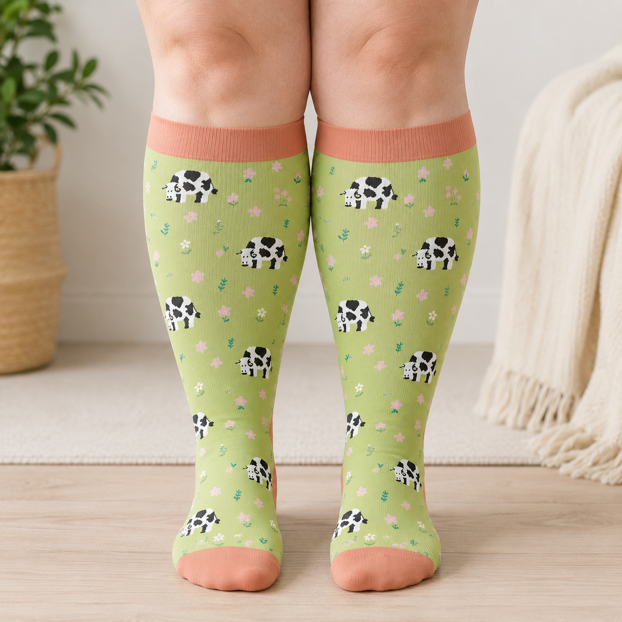 Plusock Plus Size Frog Cow Rabbit Compression Socks - image 1
