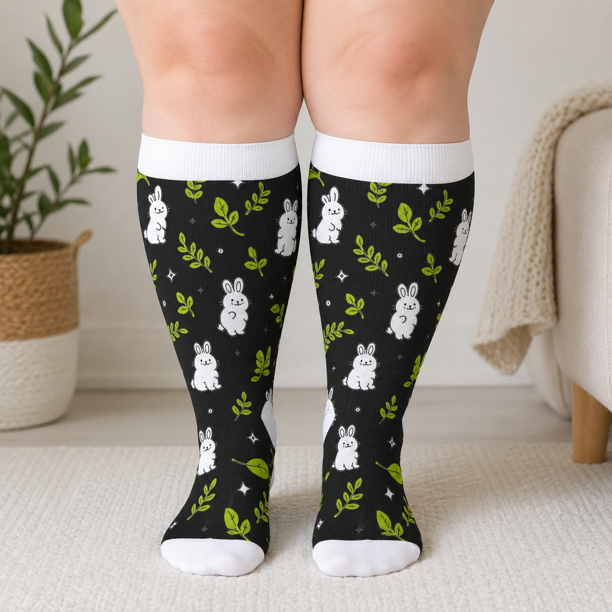 Plusock Plus Size Frog Cow Rabbit Compression Socks - image 3