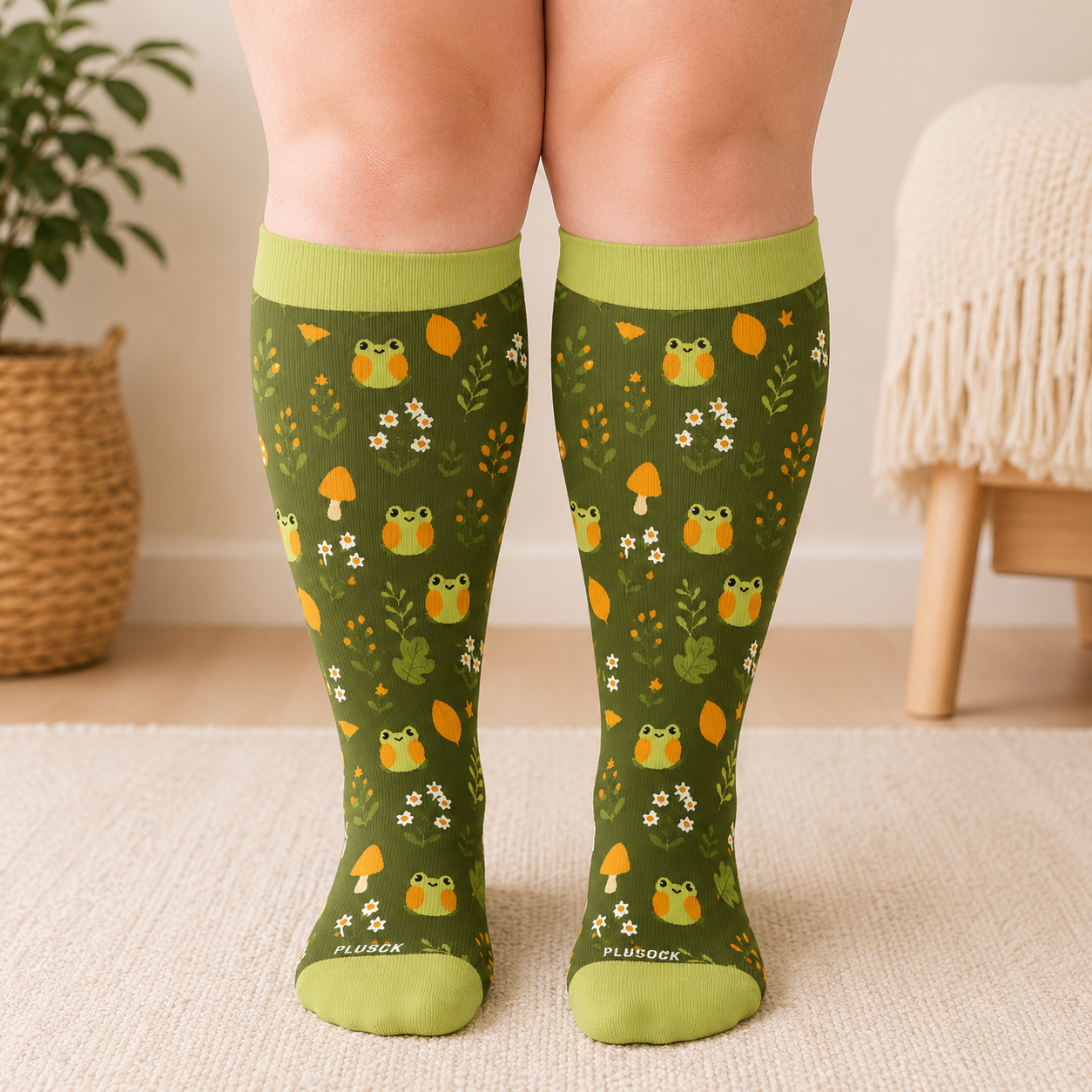 Plusock Plus Size Frog Cow Rabbit Compression Socks - image 2