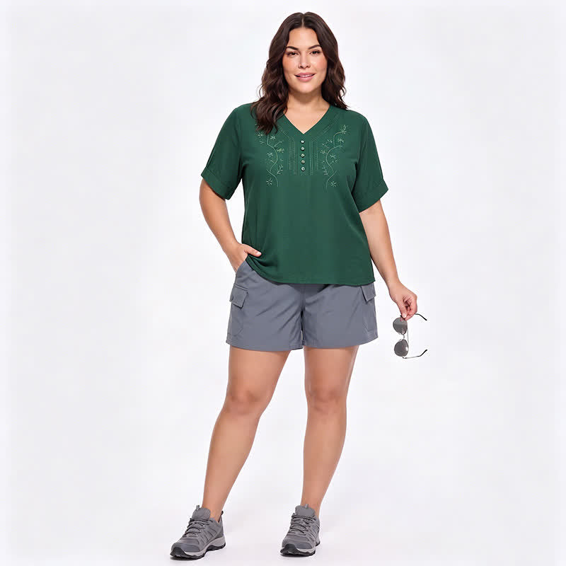 Plusock Plus Size Embroidered Relaxed Blouse - image 10
