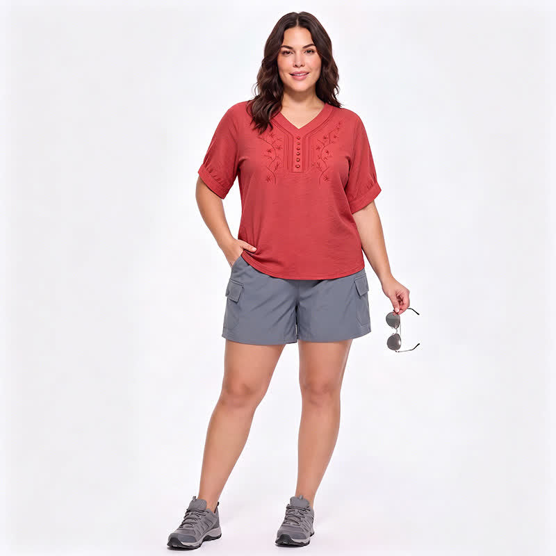 Plusock Plus Size Embroidered Relaxed Blouse - image 6