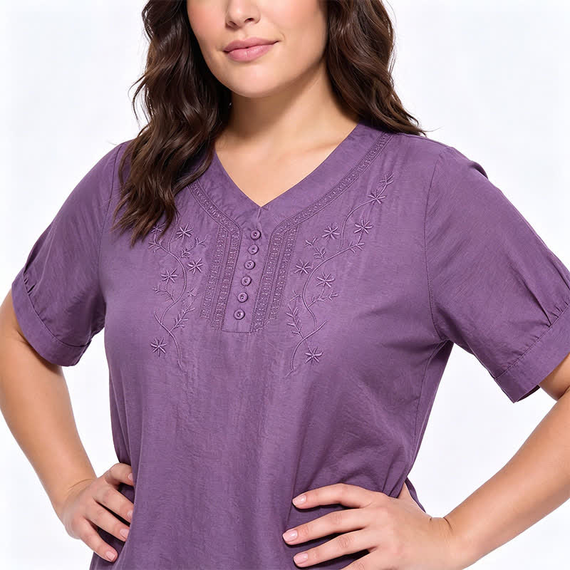Plusock Plus Size Embroidered Relaxed Blouse - image 3