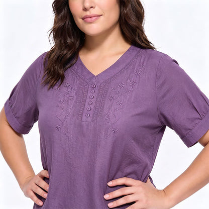 Plusock Plus Size Embroidered Relaxed Blouse - image 3