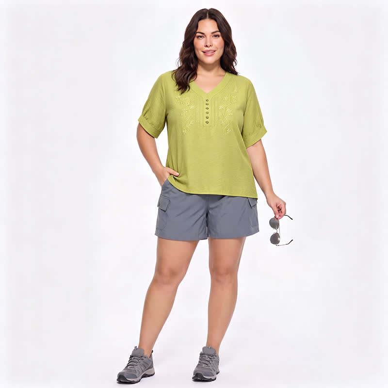 Plusock Plus Size Embroidered Relaxed Blouse - image 14