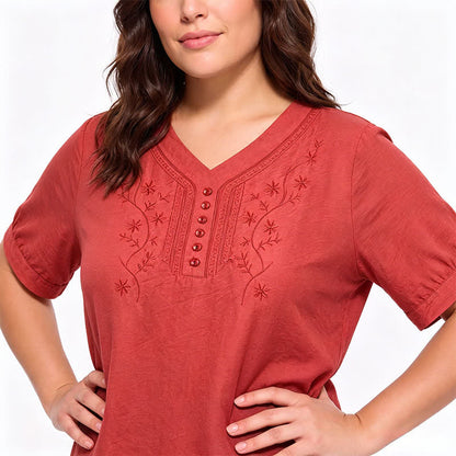 Plusock Plus Size Embroidered Relaxed Blouse - image 7