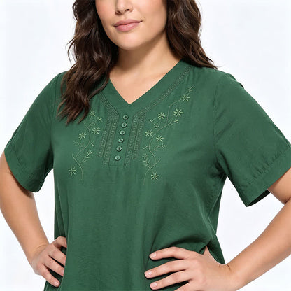 Plusock Plus Size Embroidered Relaxed Blouse - image 11