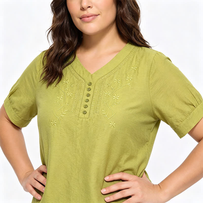 Plusock Plus Size Embroidered Relaxed Blouse - image 15
