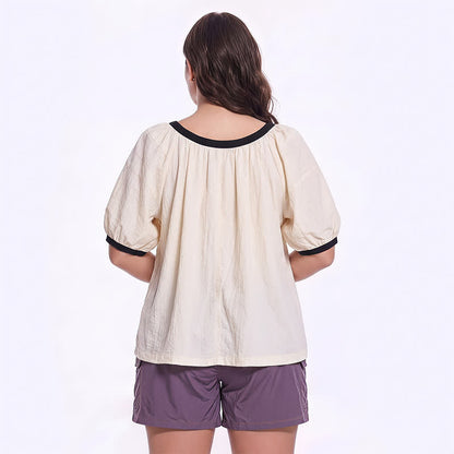 Plusock Contrast Trim Relaxed Everyday Blouse - image 1