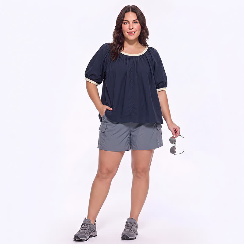Plusock Contrast Trim Relaxed Everyday Blouse - image 6