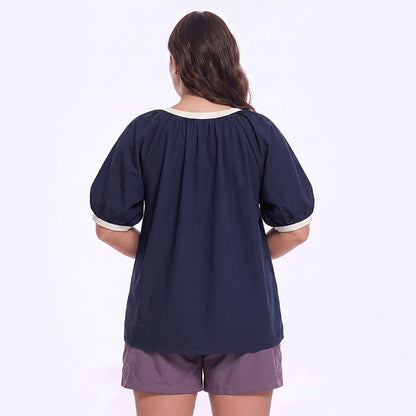 Plusock Contrast Trim Relaxed Everyday Blouse - image 5