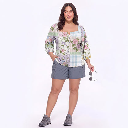Plusock Plus Size Floral Square Neck Blouse - image 22
