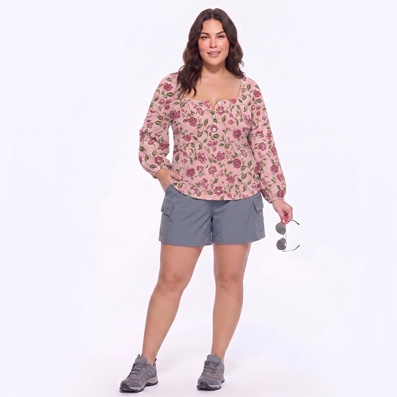 Plusock Plus Size Floral Square Neck Blouse - image 18