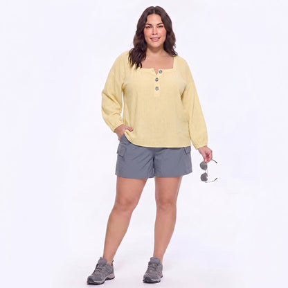 Plusock Plus Size Floral Square Neck Blouse - image 2