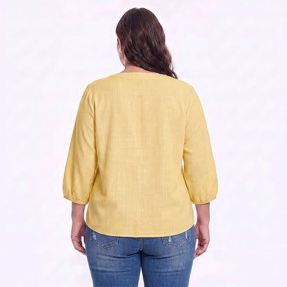 Plusock Plus Size Floral Square Neck Blouse - image 1