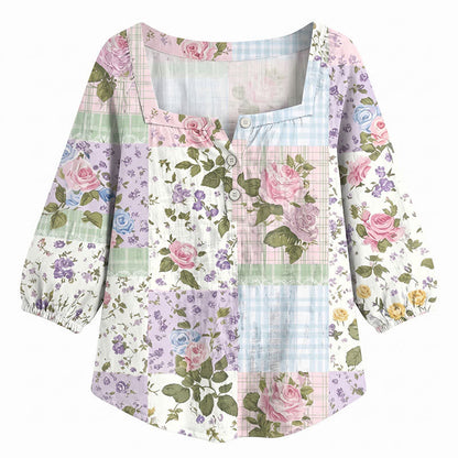 Plusock Plus Size Floral Square Neck Blouse - image 28
