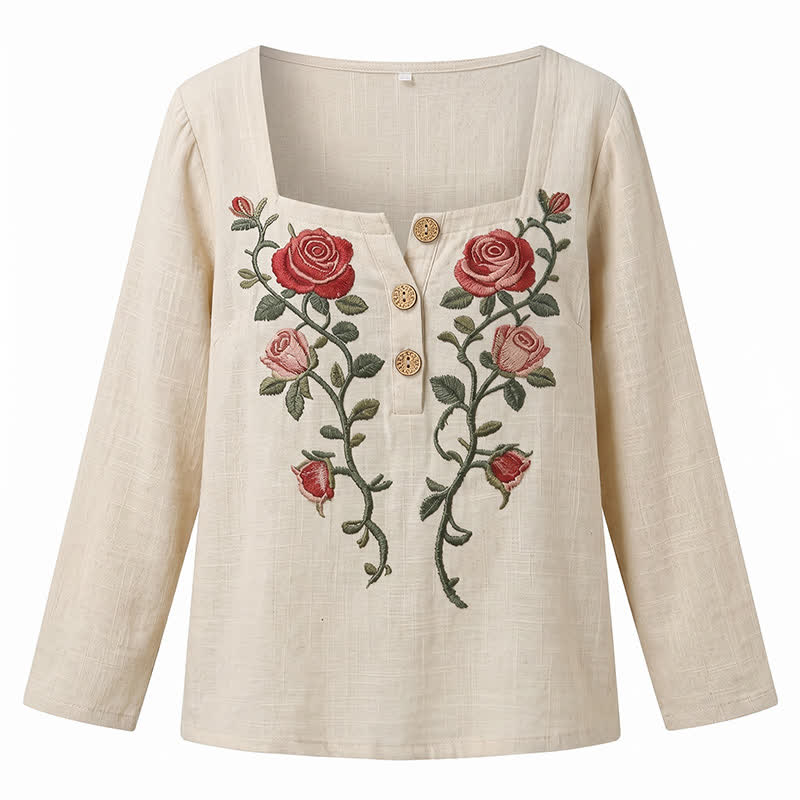Plusock Plus Size Floral Square Neck Blouse - image 25