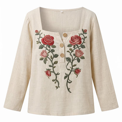 Plusock Plus Size Floral Square Neck Blouse - image 25