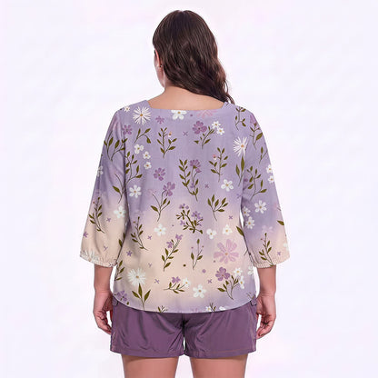 Plusock Plus Size Floral Square Neck Blouse - image 12