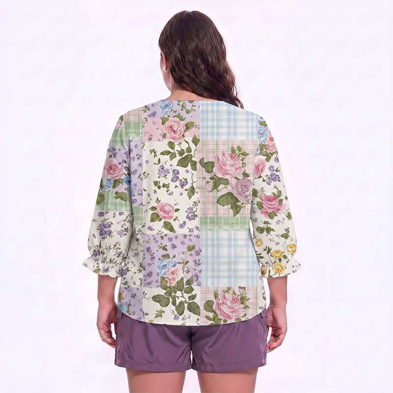 Plusock Plus Size Floral Square Neck Blouse - image 21