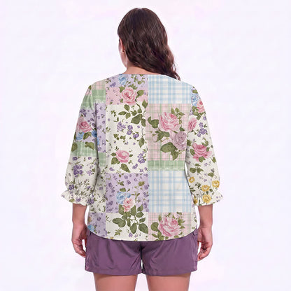 Plusock Plus Size Floral Square Neck Blouse - image 21