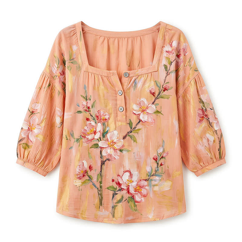 Plusock Plus Size Square Neck Button Front Casual Blouse - image 24