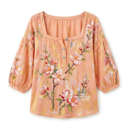 Plusock Plus Size Square Neck Button Front Casual Blouse - image 24