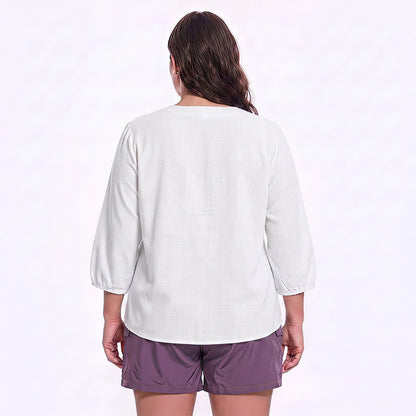 Plusock Plus Size Square Neck Button Front Casual Blouse - image 9