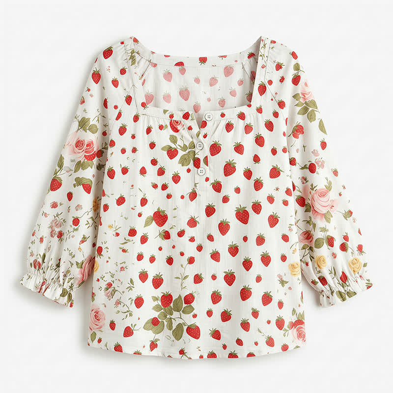 Plusock Plus Size Square Neck Button Front Casual Blouse - image 27