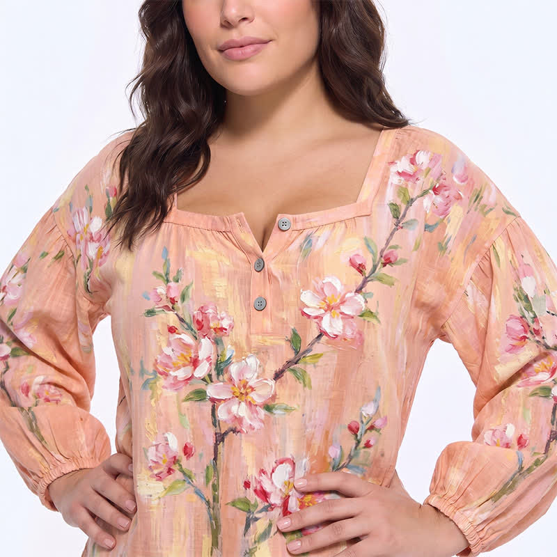 Plusock Plus Size Square Neck Button Front Casual Blouse - image 22