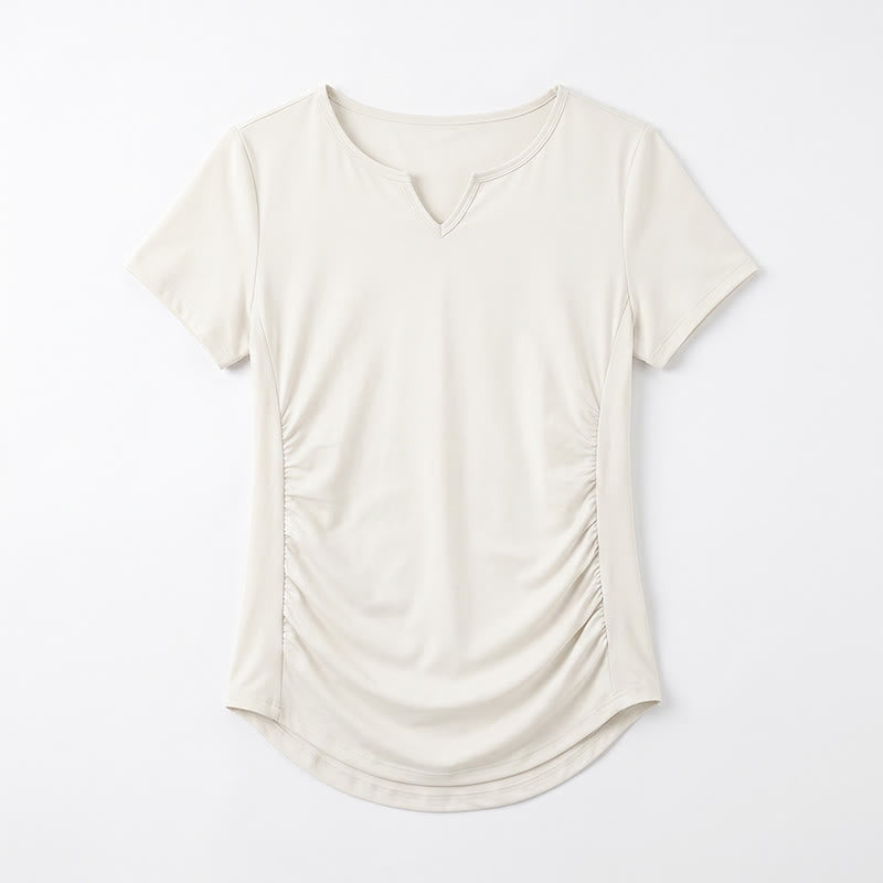 Plusock Plus Size Ruched V Neck Sports Shirt - image 12